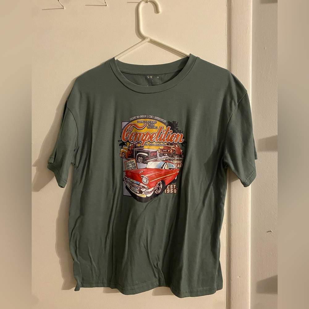 Green Car Show Shirt - SHEIN